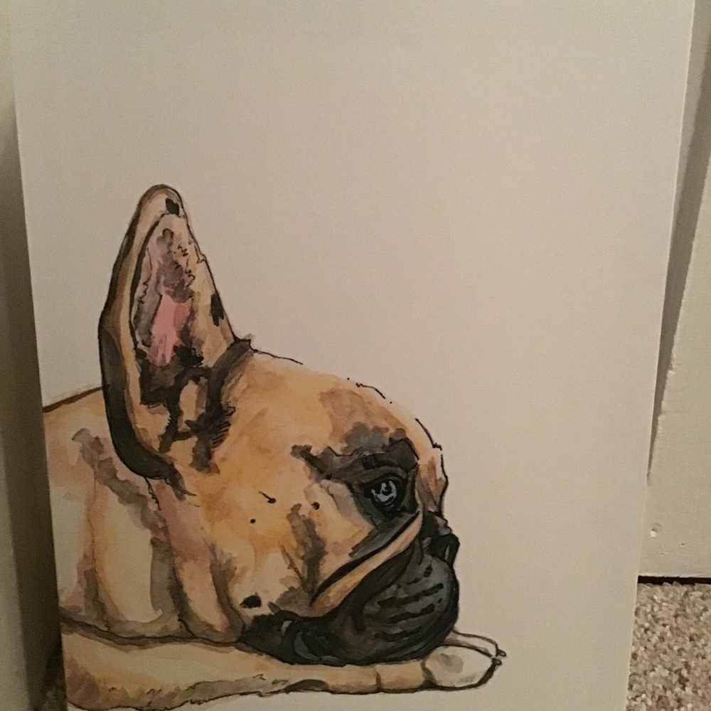 Aesthetic painting of a French bulldog